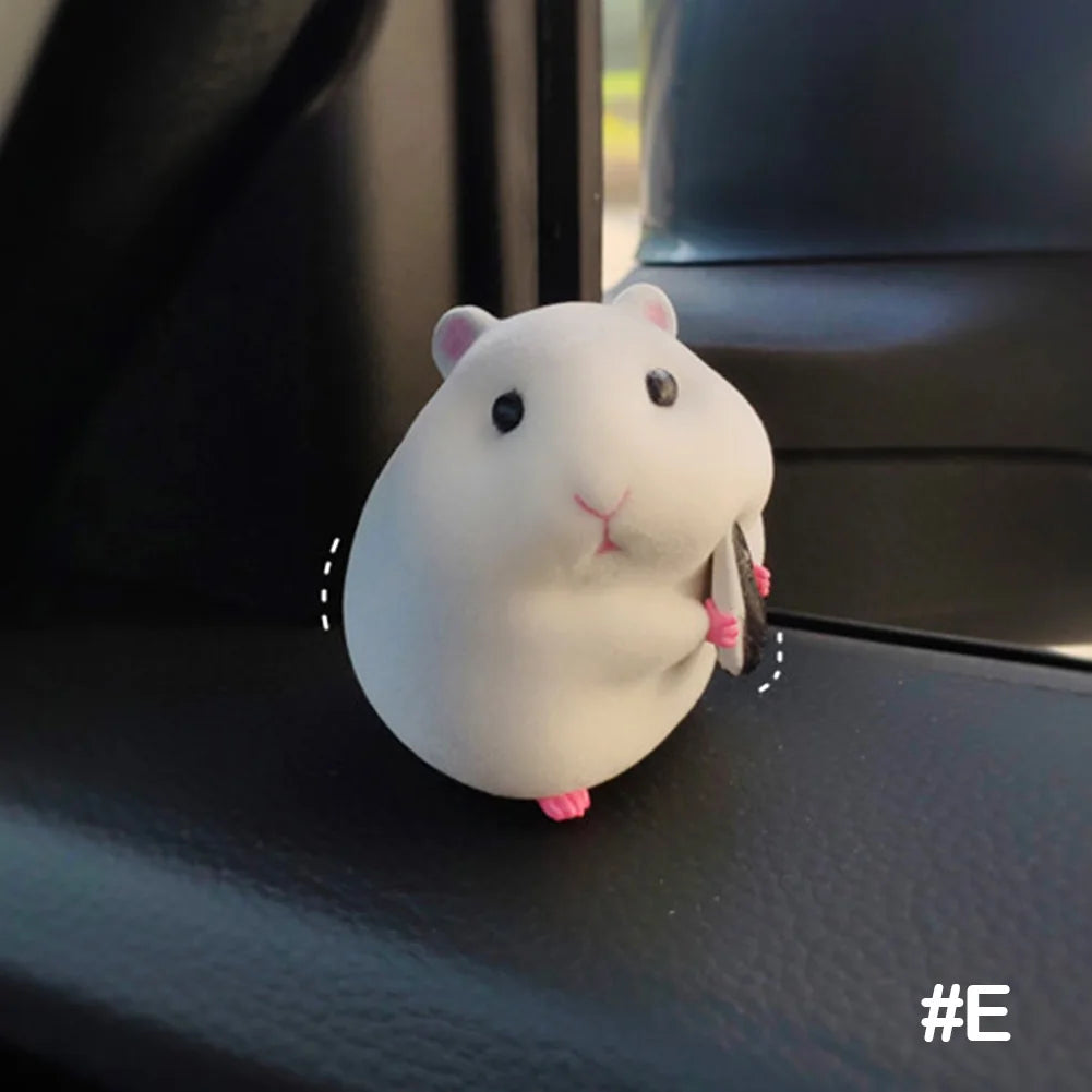 Car Decoration Straw Hat Hamster Car Accessories New Console Cute Doll Car Interior Pendant Car Decoration Cool Car Decoration