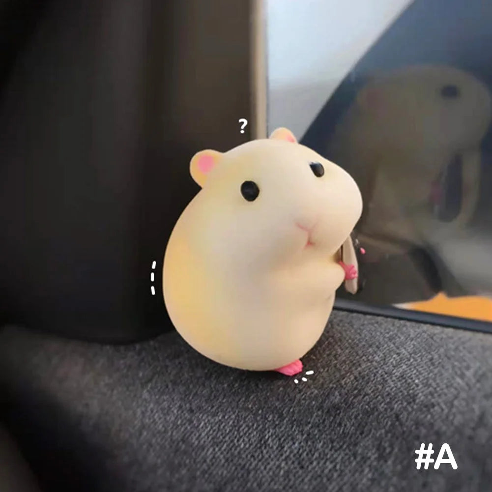 Car Decoration Straw Hat Hamster Car Accessories New Console Cute Doll Car Interior Pendant Car Decoration Cool Car Decoration