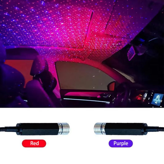 Car Romantic Mini LED Roof Starry Sky Night Light 5V USB Powered Galaxy Star Projector Lamp for Car Roof Room Ceiling Decor Plug