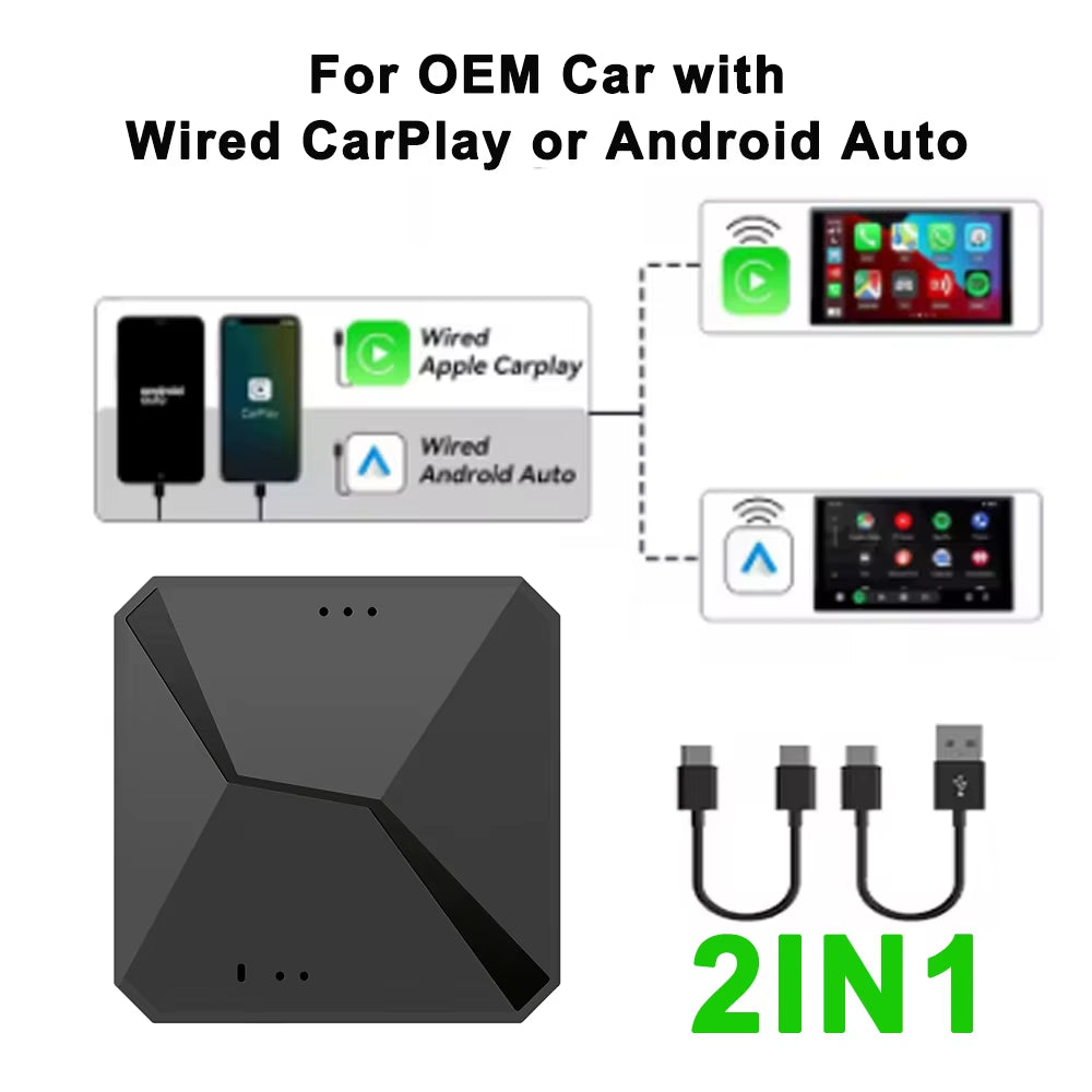 New Carplay Ai Box Wireless Android Auto Wireless Carplay Adapter TV Box for Netflix Youtube Car Intelligence Systems