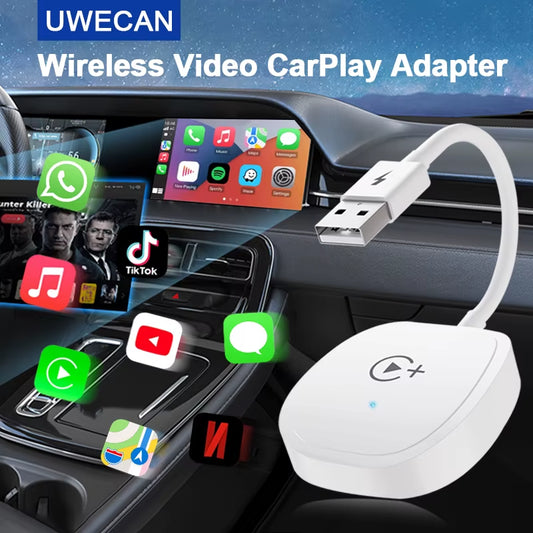 Wireless Video Carplay Adapter with Netflix/Youtube/Tiktok, for OEM Wired Carplay Cars