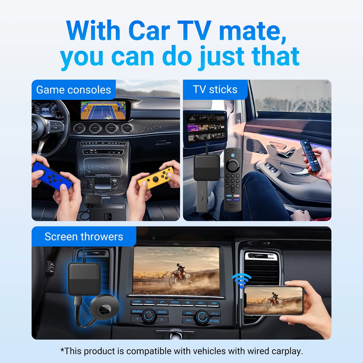 OTTOCAST Car Ai Box HDMI Multimedia Adapter DVD Converter for Movies Live TV Show Box for Netflix Youtube OEM Wired Carplay Car