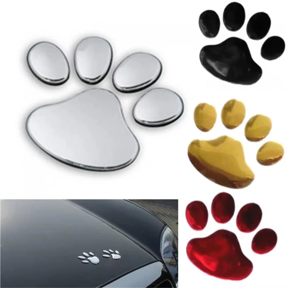 2PCS Auto Accessories Car Sticker Cool Design Paw 3D Animal Dog Cat Footprint Decal Car PVC Sticker Car Decal