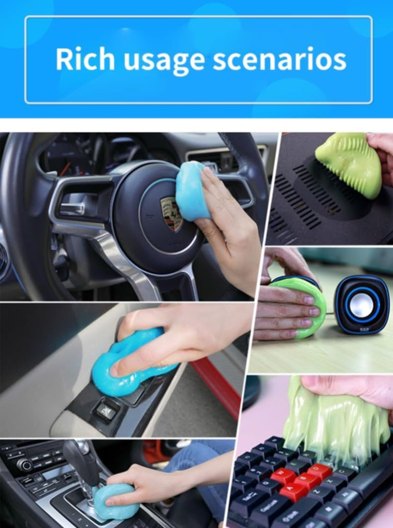 Multifunction Cleaning Gel, Universal Dust Cleaner, Car Cleaning Gel, Car Dust Dirt Cleaning Gel, Car Vent Outlet Mud Remover, Car Interior Cleaning Tools, for Remove Dust from Pcs, Laptops, Cameras.