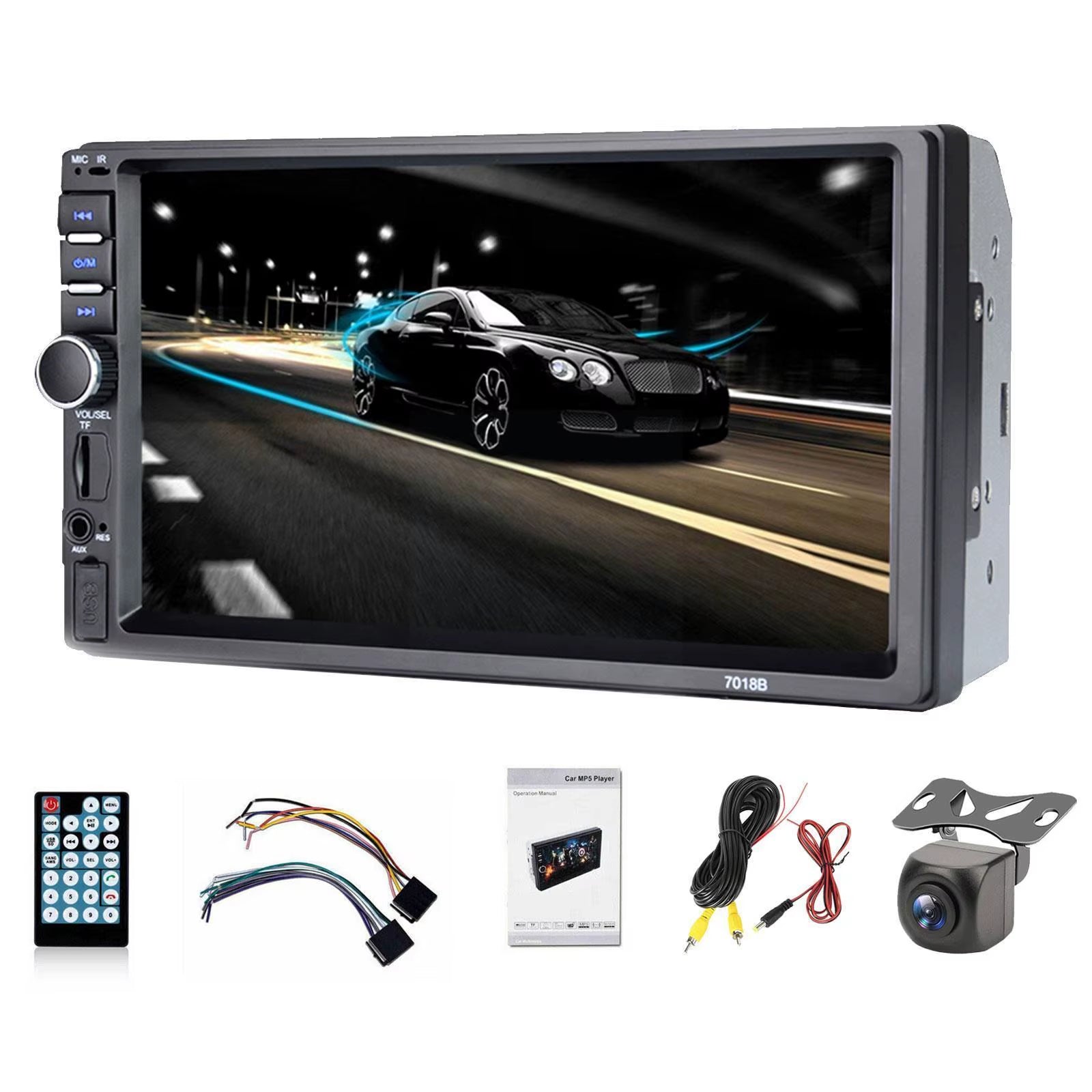 12V HD Automotive Multimedia Car Radio with Screen USB Player Car 7" MP5 Stereo Car Screen Bluetooth Radio Player FM N0U0