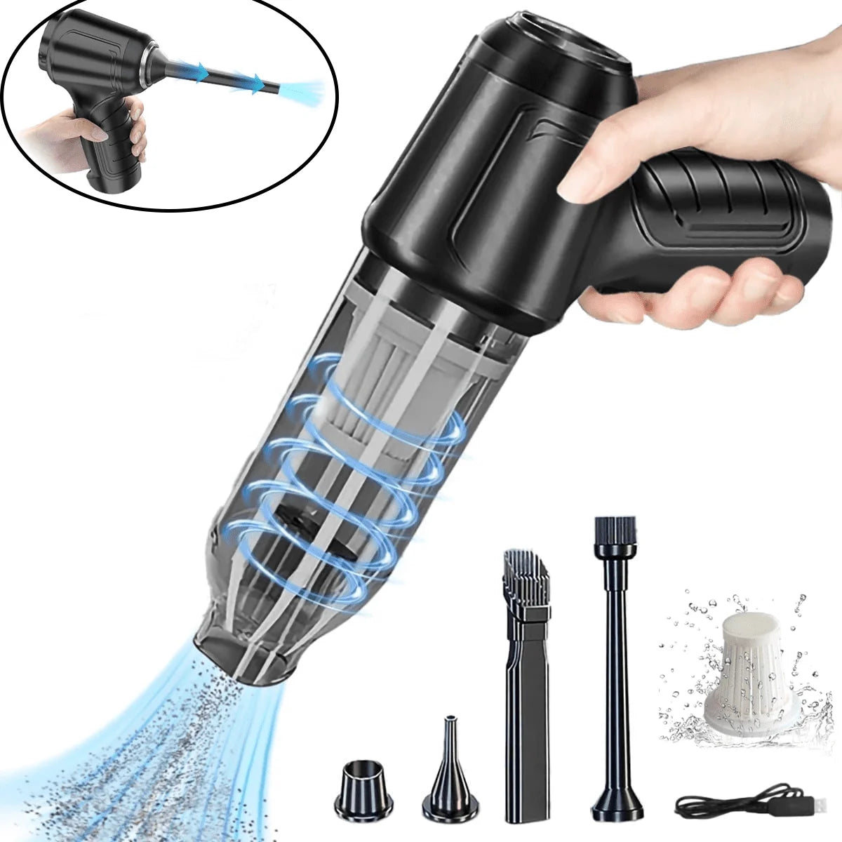 Car Vacuum Cleaner,9000Pa Handheld Vacuum Cordless Car Dusters ,120W High Power Hand Vacuum with Multi-Nozzles for Car,Home,Office