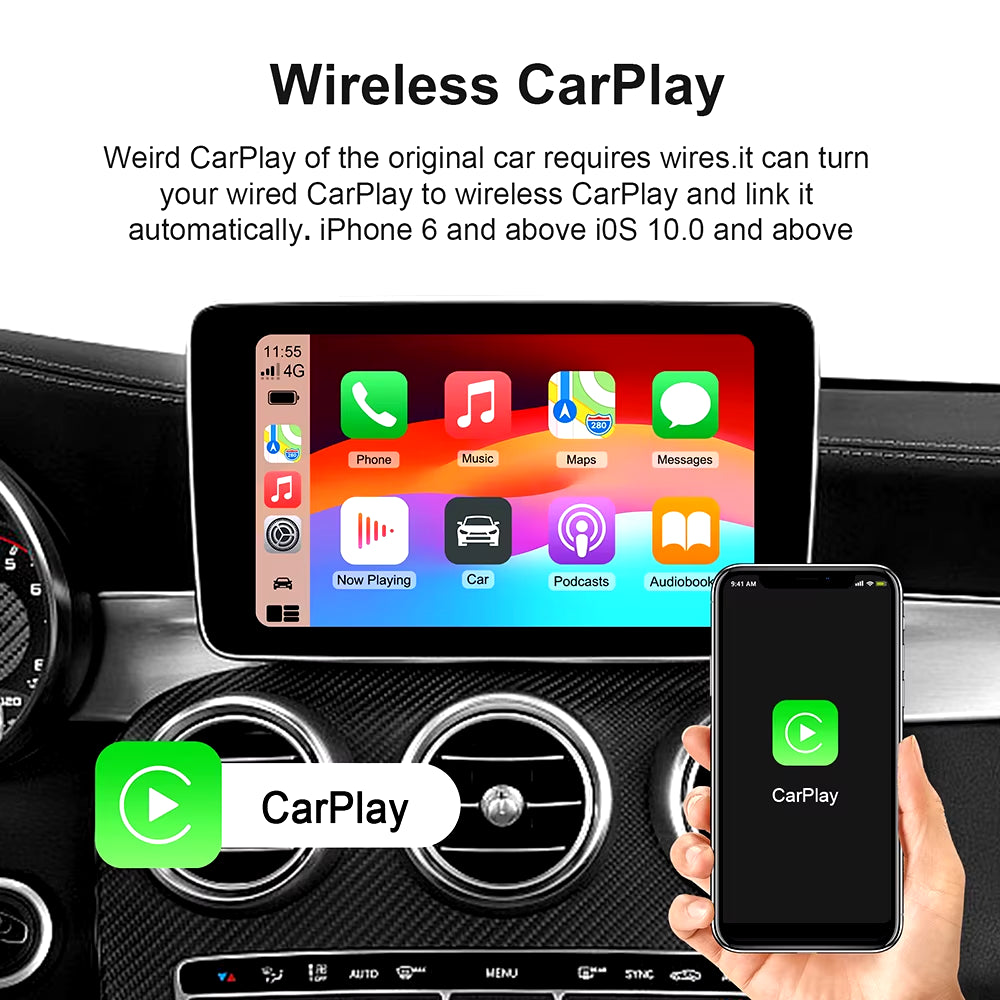 New Carplay Ai Box Wireless Android Auto Wireless Carplay Adapter TV Box for Netflix Youtube Car Intelligence Systems