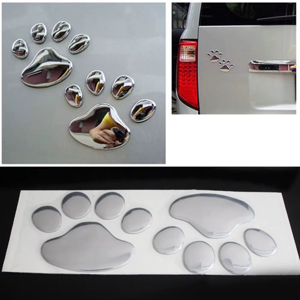 2PCS Auto Accessories Car Sticker Cool Design Paw 3D Animal Dog Cat Footprint Decal Car PVC Sticker Car Decal