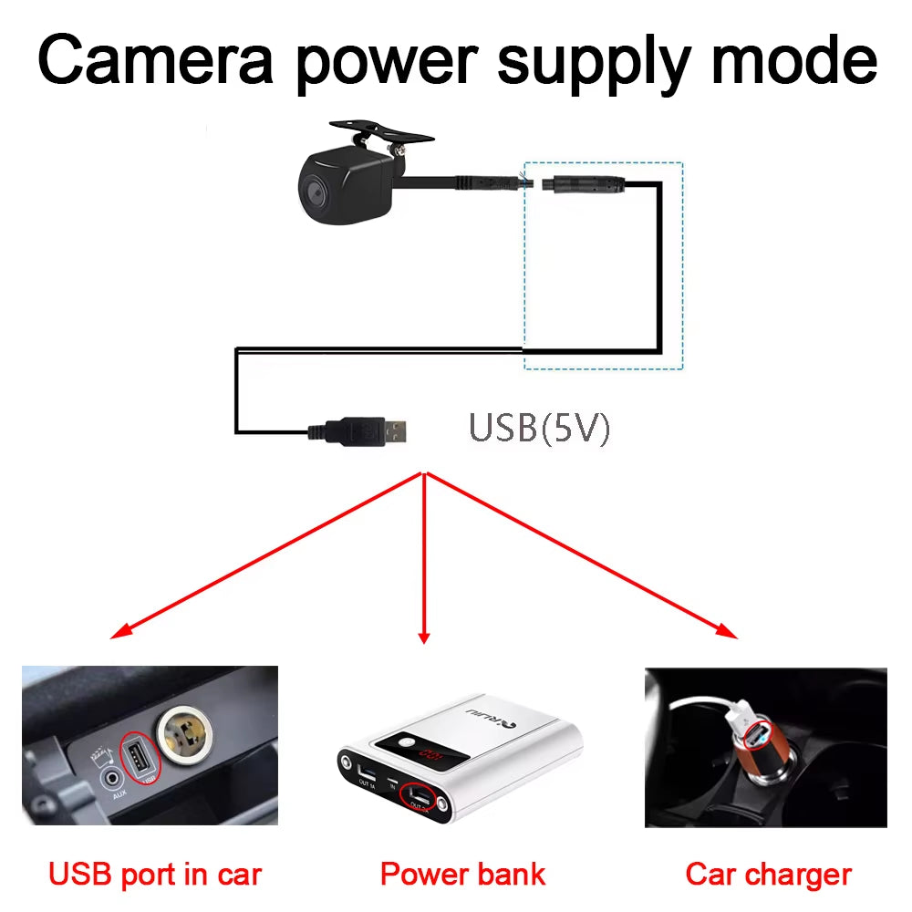 Universal Wireless Night Vision Rear View Camera HD Car Waterproof Wifi Reversing Camera 5V USB 12V Support Android IOS